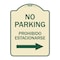 Signmission No Parking Prohibido Estacionarse W/ Left Arrow Heavy-Gauge Aluminum Sign, 24" x 18", TG-1824-23596 A-DES-TG-1824-23596 - alternate 1